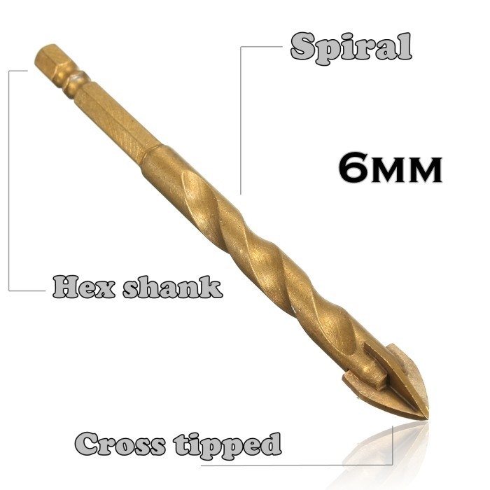 Mata Bor Tombak Cross Lembing Kaca Keramik Porselen Granit Tembok 6mm 8mm ECER