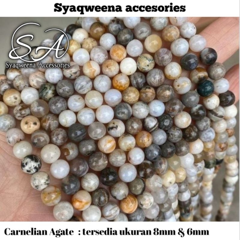 Carnelian agate 6mm/8mm