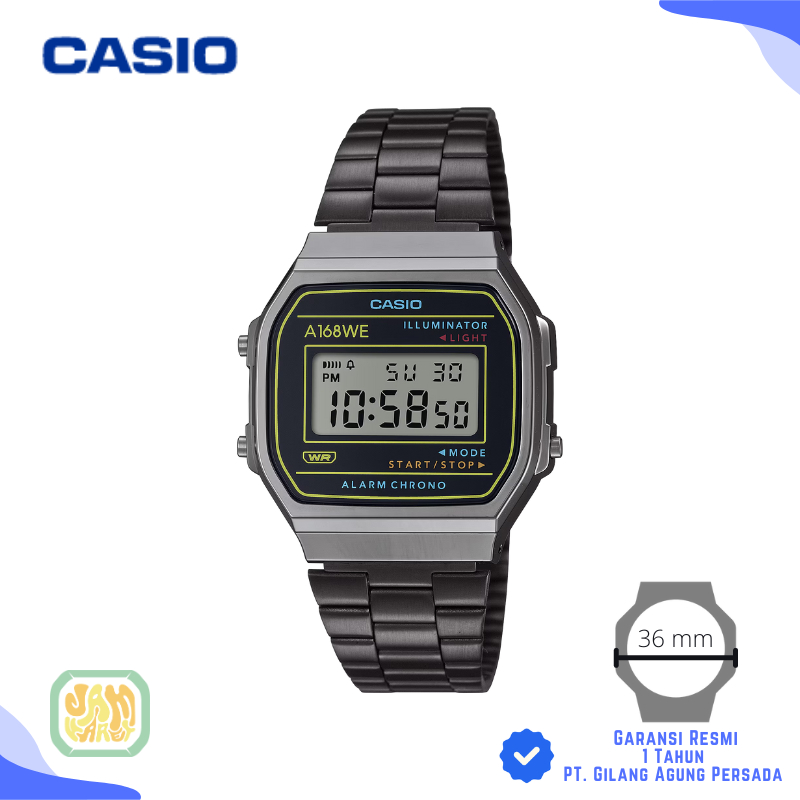 JAM TANGAN CASIO A-168WEHB-1A ORIGINAL - A168WEHB 1ADF HITAM