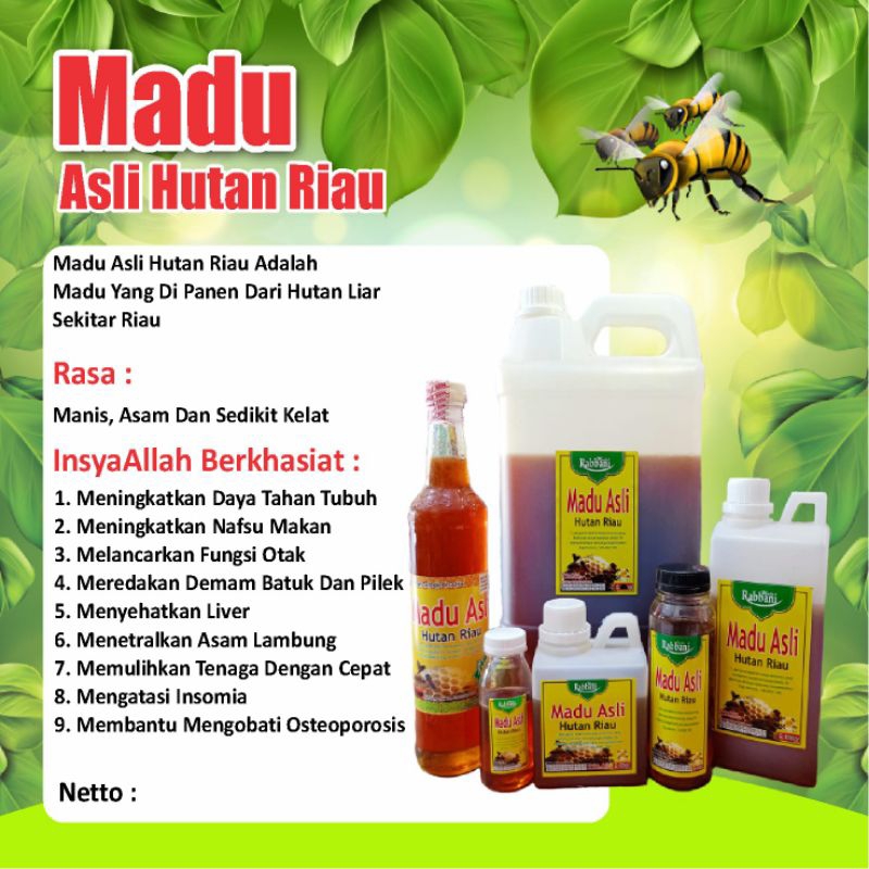 

Madu Asli Hutan Riau/Madu Sialang/Madu Murni
