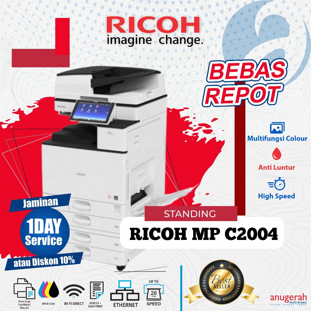 Mesin Printer Ricoh MP C2004 | Mesin Fotocopy Ricoh MP C2004