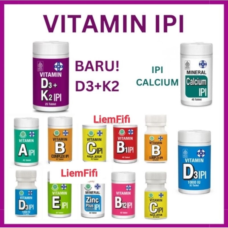 VITAMIN IPI Vit C/Vit D3/D3k2/Vit E/Zinc Selenium/Calcium/Vit B