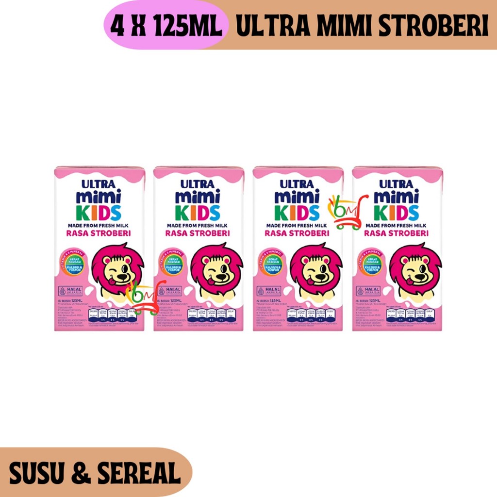 

4PCS Mimi Strawberry Susu UHT Rasa Stroberi dari Ultra Jaya