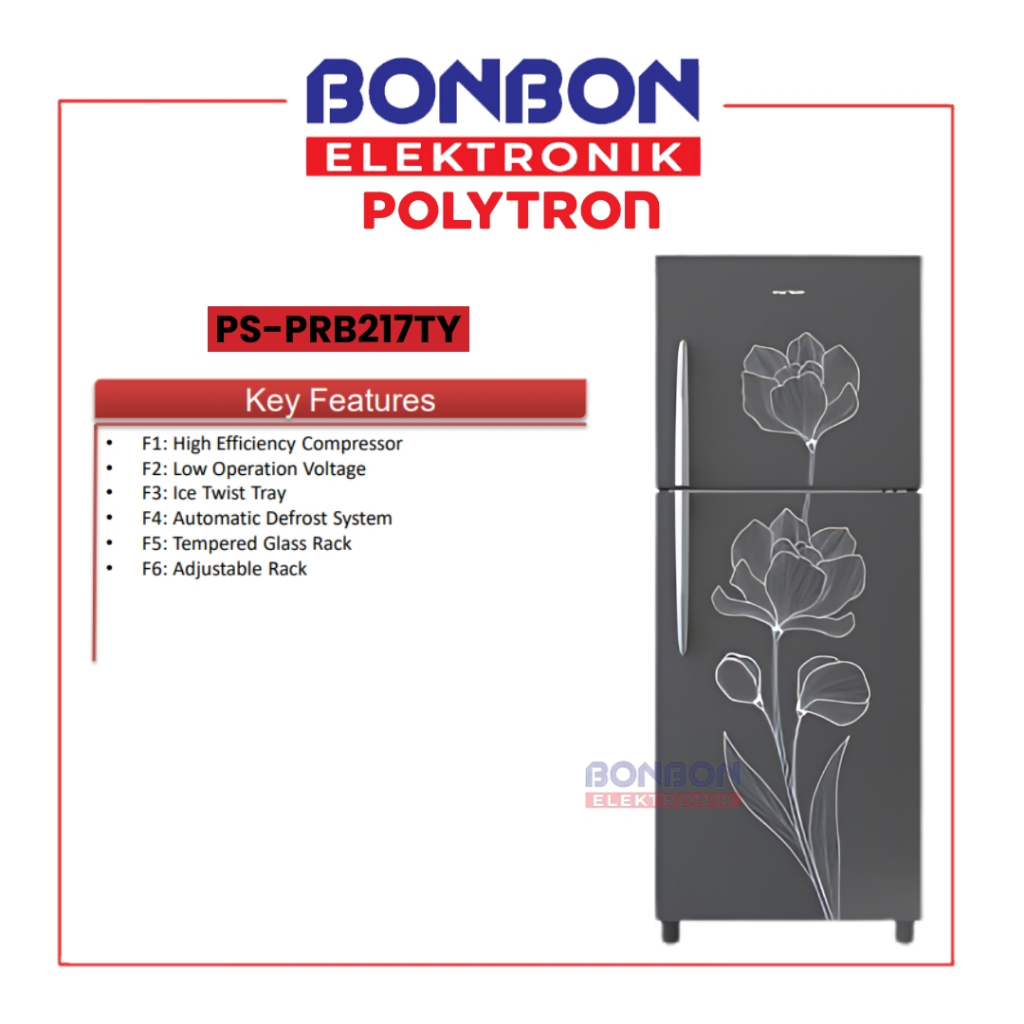 Polytron Kulkas 2 Pintu 165 Liter PRB 217TY / PRB-217TY / PRB217TY
