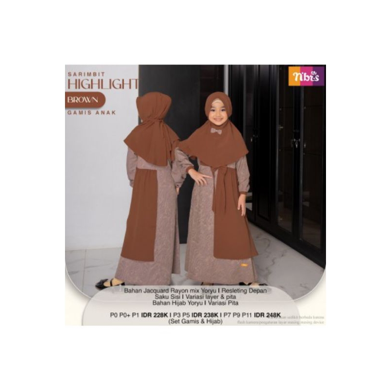 NIBRAS  HIGHLIGHT GAMIS ANAK BROWN P0+