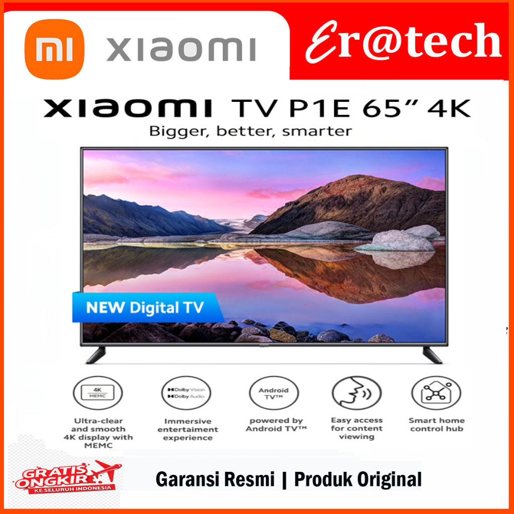 XIAOMI TV P1E 65 INCH GARANSI RESMI