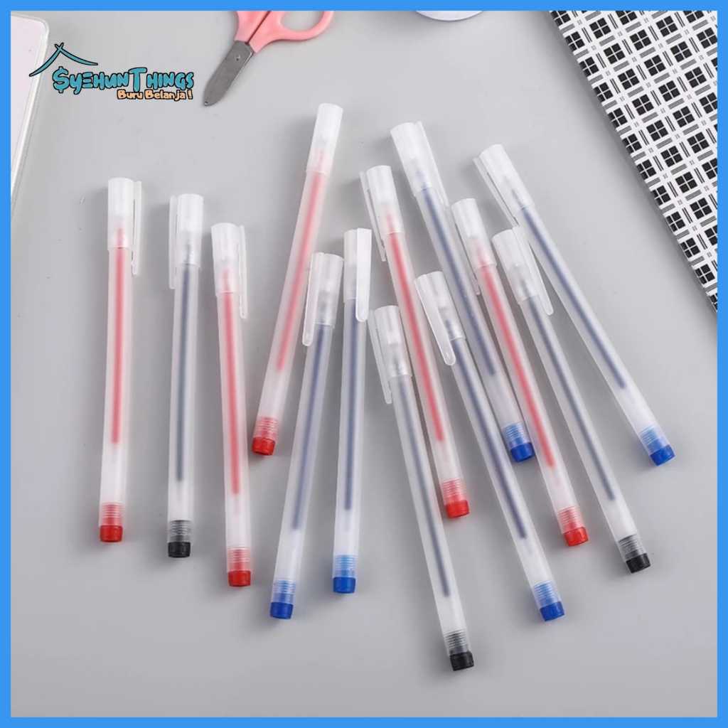 

Pulpel Gel 0.5mm Pena Pulpen Bolpoin Tinta Gel Cair Pena Transparant Pen Gel
