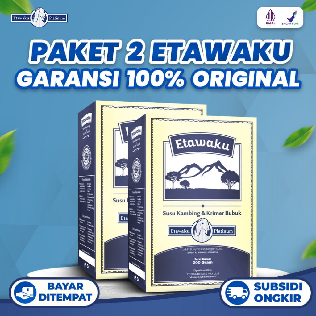 

ETAWAKU PLATINUM PROMO 2 BOX | Susu Kambing Etawa Ampuh Atasi Penyakit Pernafasan Menahun 200 gr