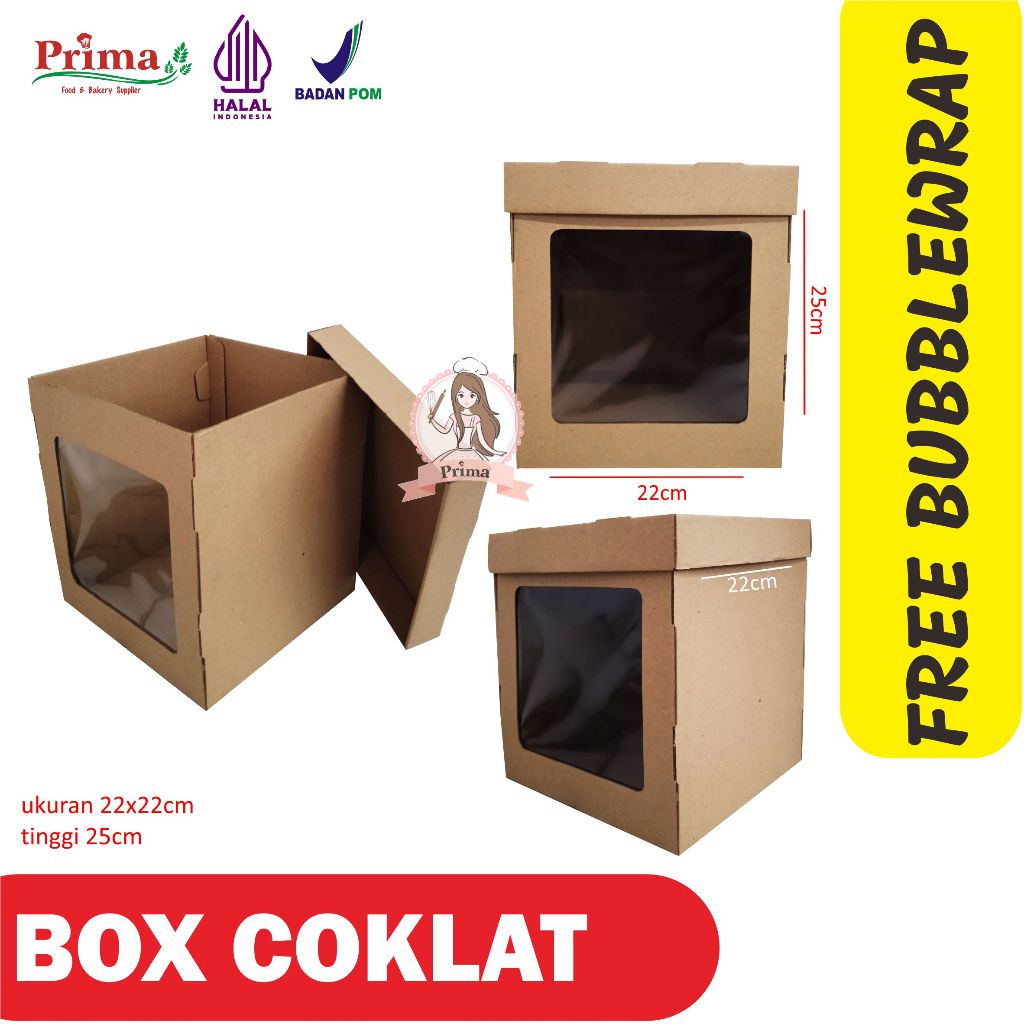 

Box coklat - Window 22 - tinggi 25cm - Kardus coklat
