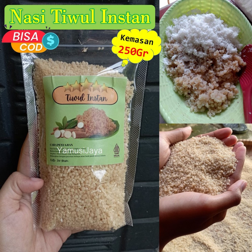 

Makanan Jadul Nasi Tiwul Instan / Beras Oyek Singkong Kemasan 250 Gr