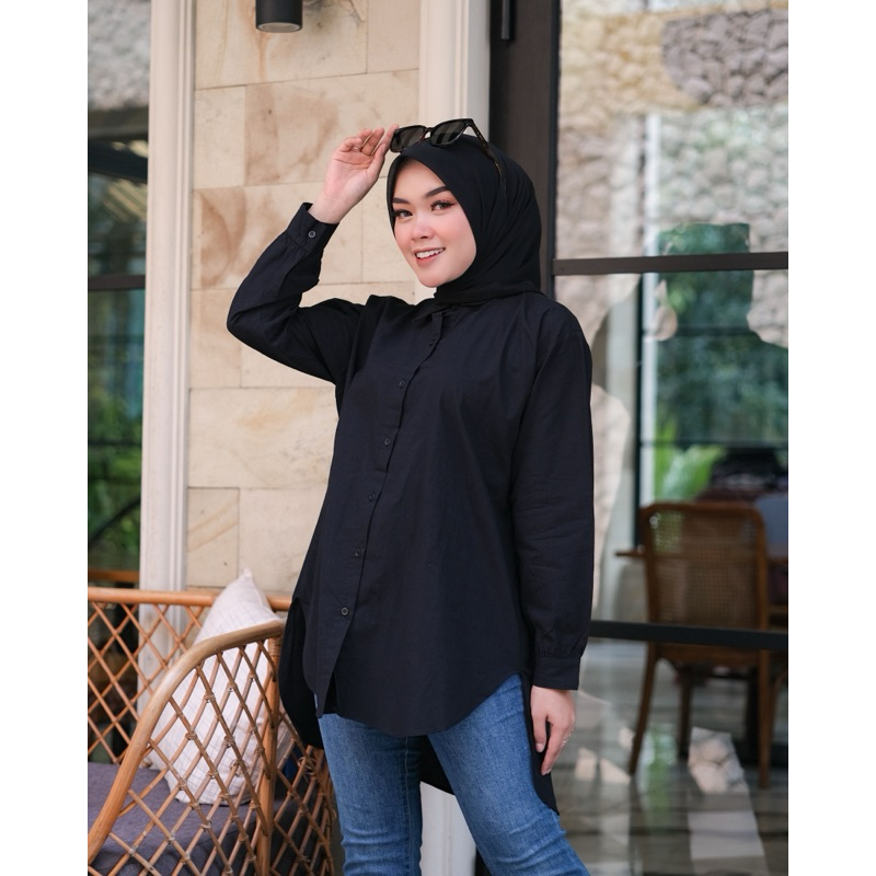 TUNIK POLOS - TUNIK KATUN - BAJU TUNIK WANITA MUSLIM - KEMEJA WANITA TUNIK