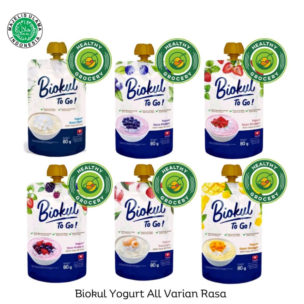 

Biokul Yogurt To Go Plain / Lychee / Mix Berry / Blueberry / Mango / Strawberry 80gr