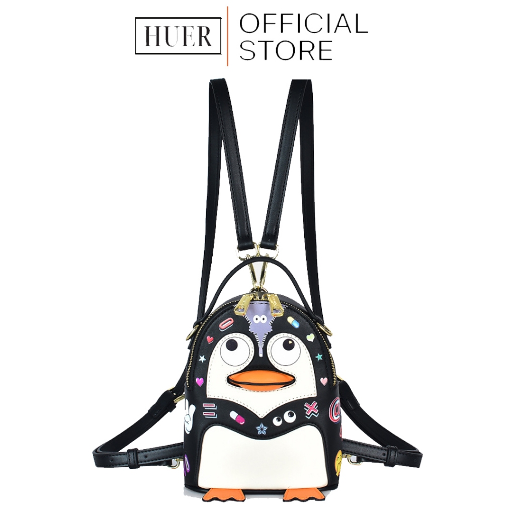 HUER ~ Tas Wanita Piwiee Eye Theme Printed 3 Ways Backpack 9454-442