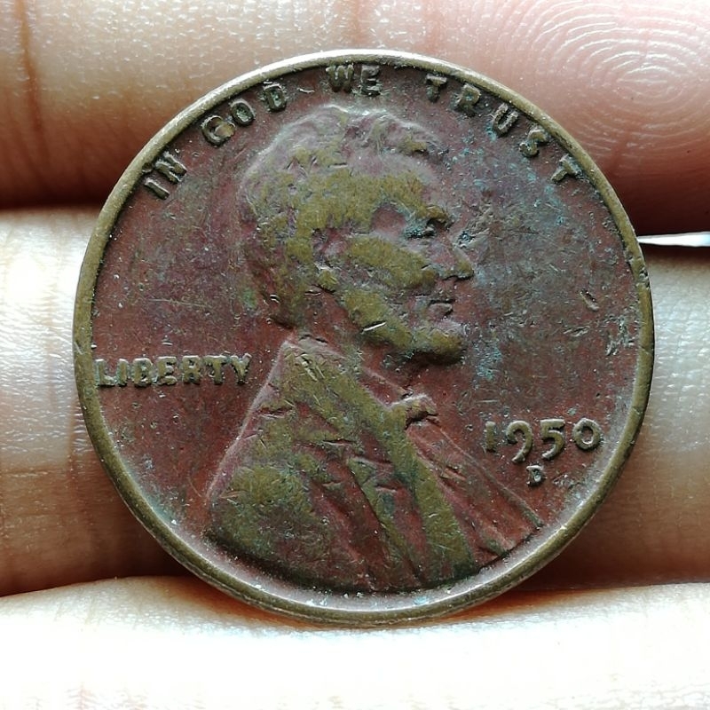 PT69 - Coin 1950 D Lincoln Gandum Amerika