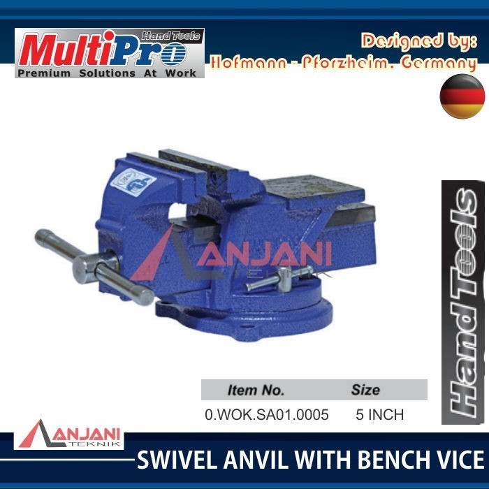 MULTIPRO Catok Paron Putar 5 Inch Swivel Anvil Bench Vise Ragum