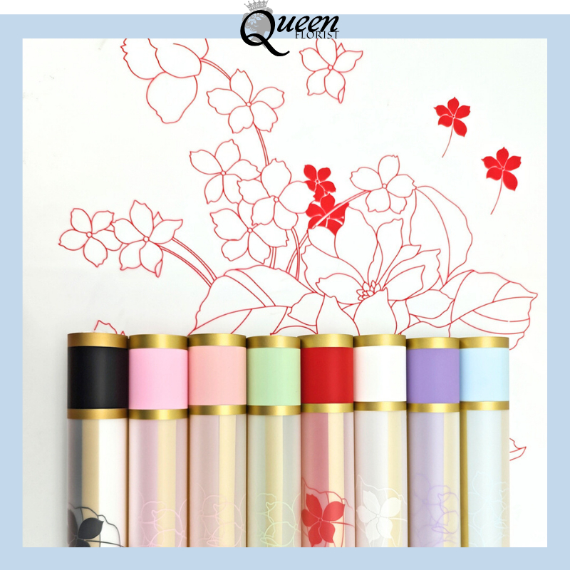 

Kertas Bunga List Gold Flower Wrapping Cellophane Paper Untuk Buket Bucket Bunga Florist 6270
