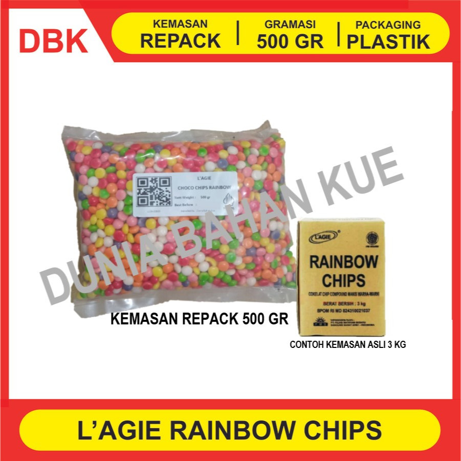 

CHOCO CHIPS RAINBOW LAGIE 1/2 BULAT REPACK 500 GR