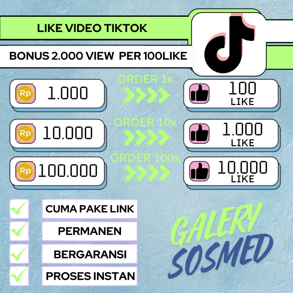 TERMURAH Likes VT TIKTOK Permanen like VIDEO TIKTOK Bergaransi HIGH QUALITY