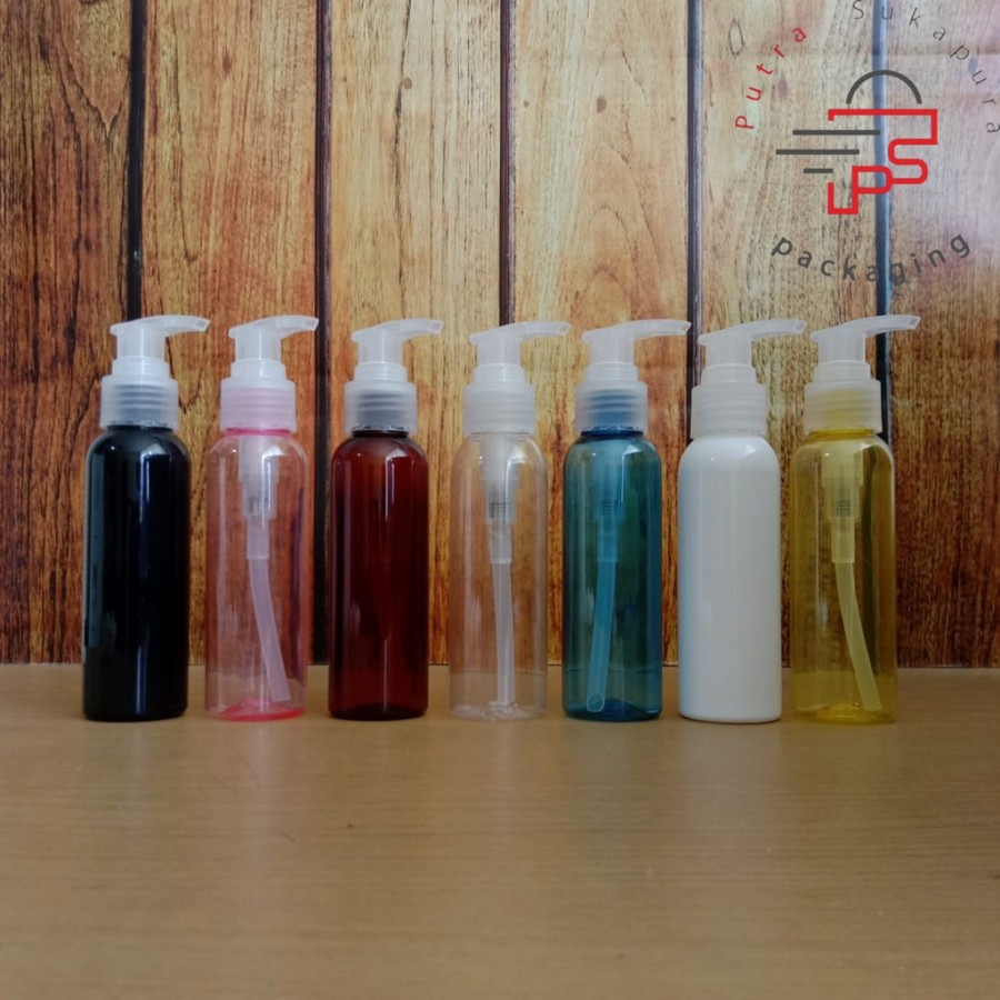 Botol pump 100ml/Botol sabun 100ml/Botol plastik 100ml tutup pump natural