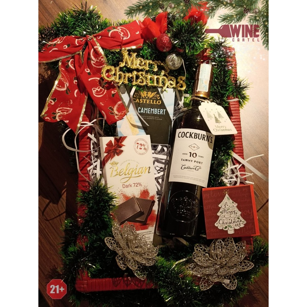 Hampers Christmas Gift SET PORT WINE Cockburns Aged 10 Years Tawny