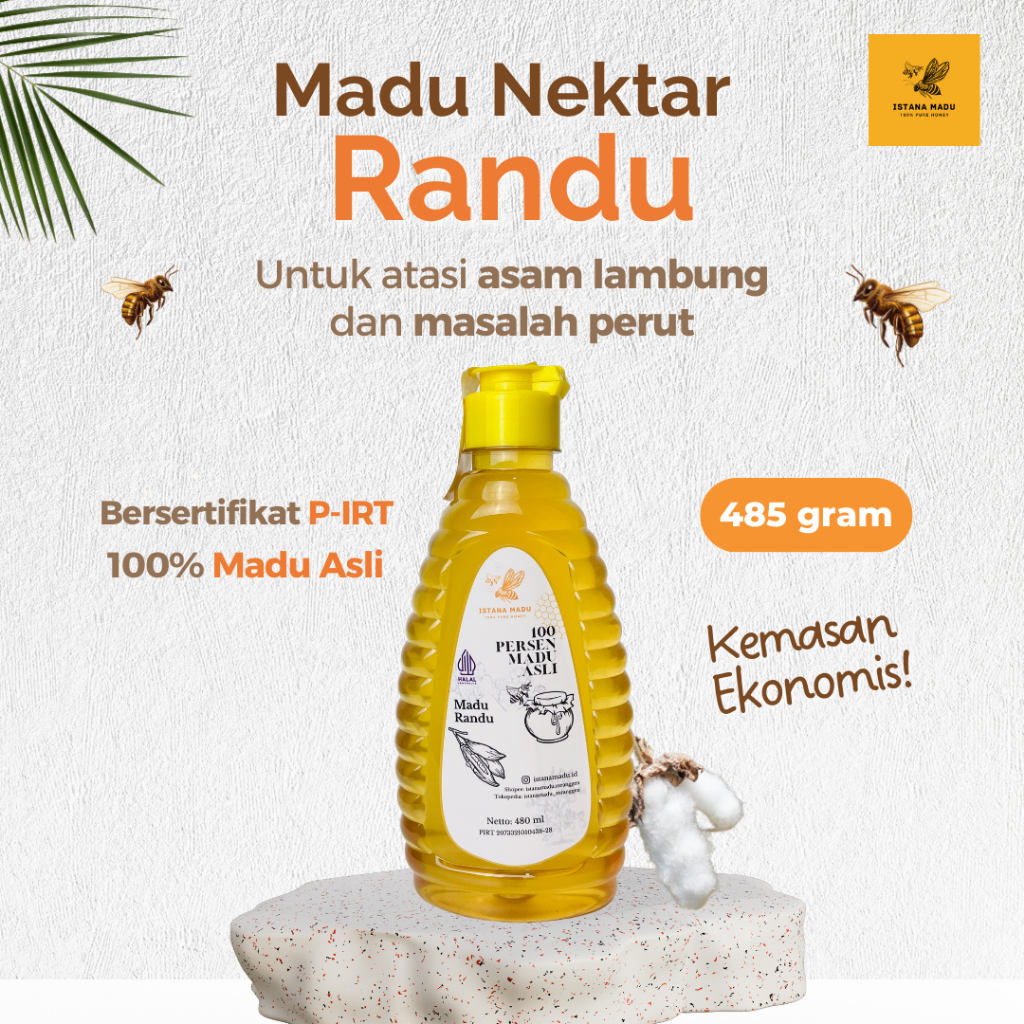 

[480ml] MADU Randu Murni 100% - ISTANA MADU - Untuk lambung dan sistem pencernaan