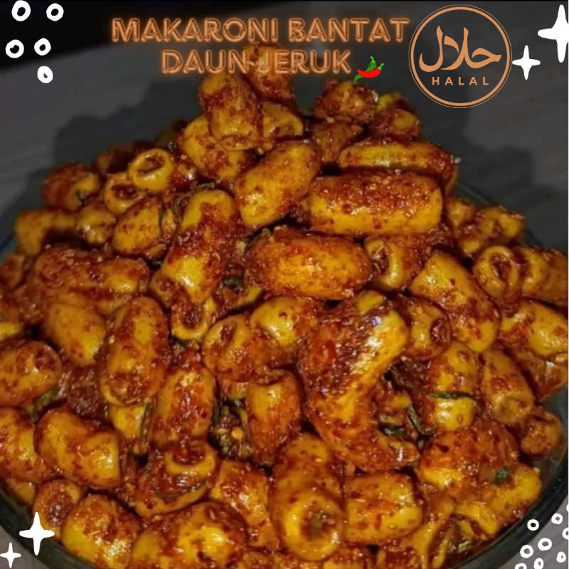 

makaroni makroni cemilan Snack makanan Bantat bantet dadakan viral daun jeruk 100gr&250gr pedas