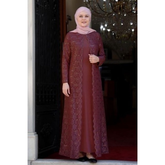 Paju Gamis Muslim Brokat Elegan, Dres Brokat Mewah untuk Penampilan Anggun dan Syar