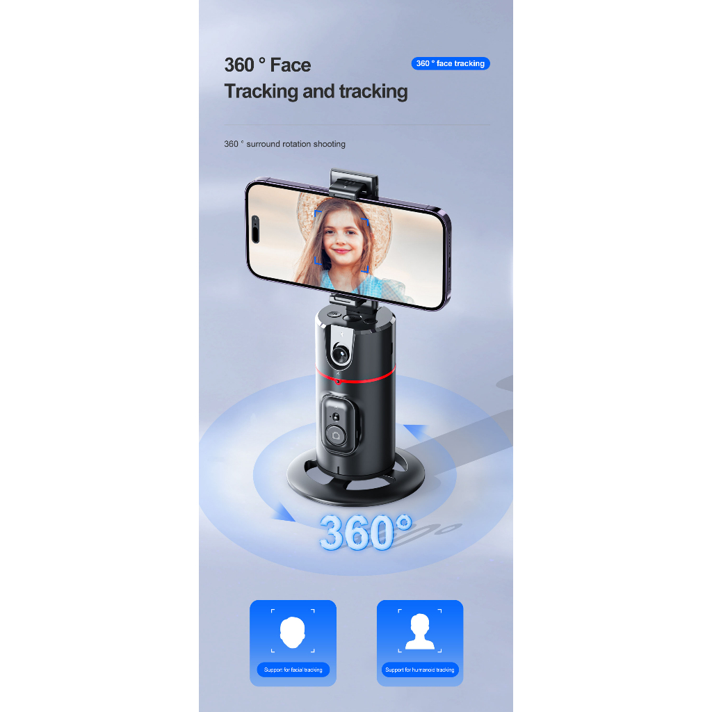 GROTIC Gimbal Stabilizer Handphone Auto Face Tracking Camera 360° Gesture Control P02-8
