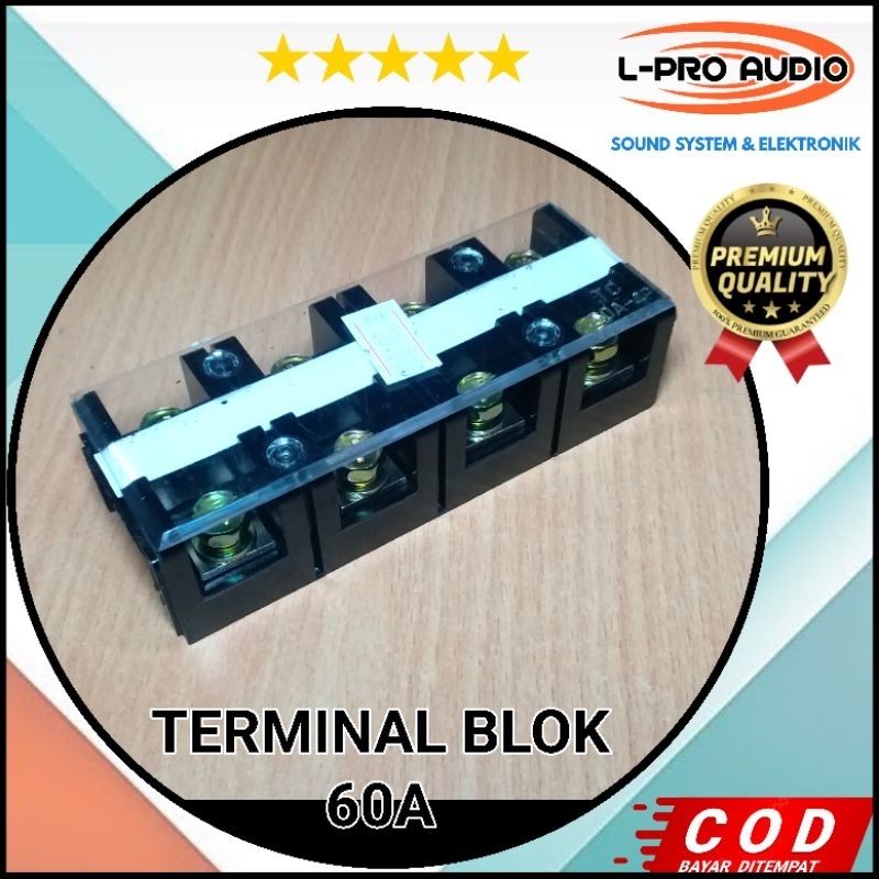 Terminal blok 4 pin 60A mounting listrik 4pin 60 Amper
