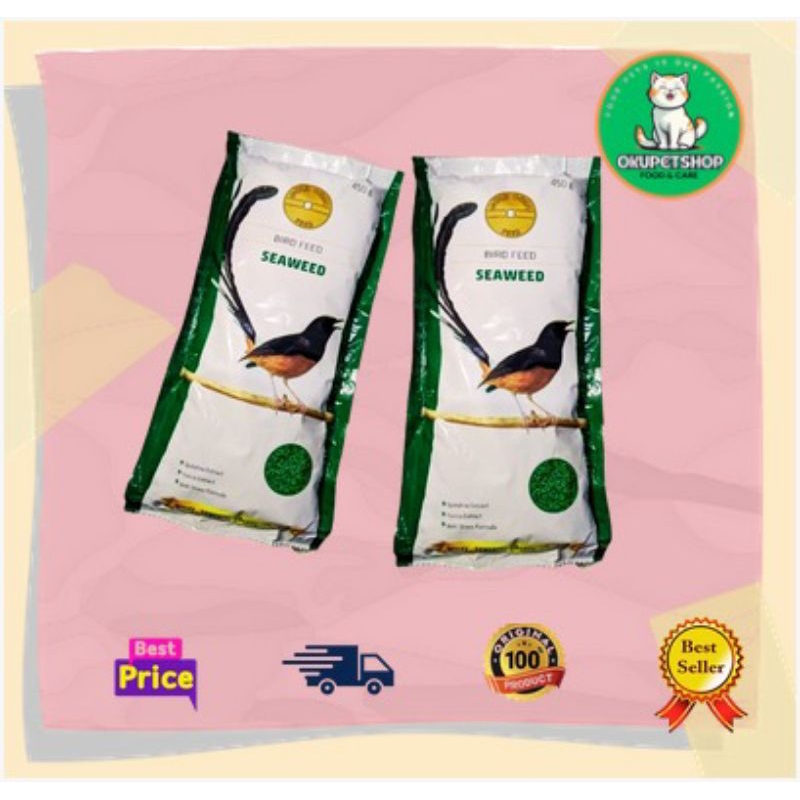 Pakan Burung Gold Coin Hijau/Seawed 250Gr & 450Gr