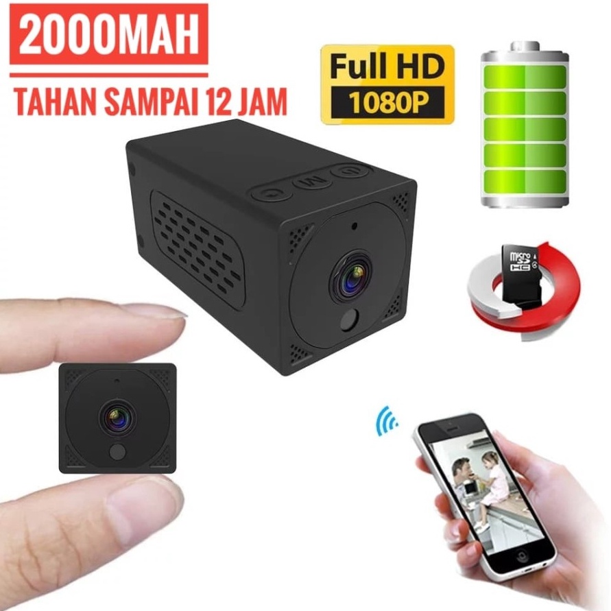 KODE S46L KAMERA PENGINTAI MINI KECIL WIFI TANPA KABEL JARAK JAUH CCTV MINI TERSEMBUNYI SPY CAM HIDD