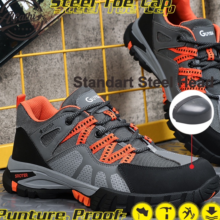 ORIGINAL Promo Sepatu Safety Sport Alfathi New Original By Guyisa Abu Orange  Sepatu Safety Sport  S