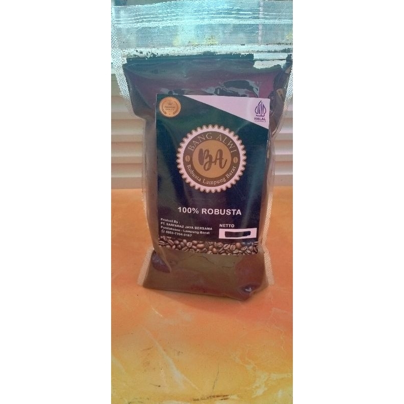 

kopi bang Alwi kopi bubuk robusta asli kemasan 250 gram