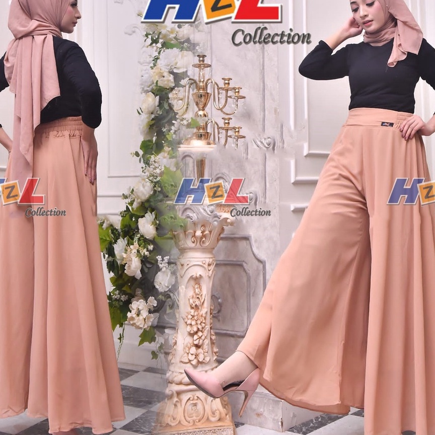 Free Ongkir Celana kulot payung panjang jumbo full puring bahan ceruty baby doll rok bawahan wanita 