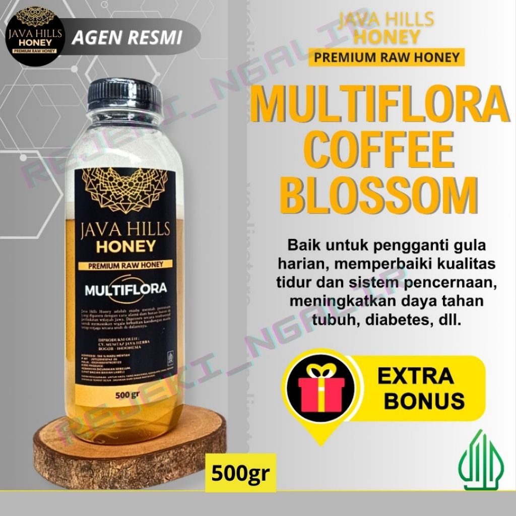 

MADU ASLI MURNI MULTIFLORA 100% PREMIUM JAVA HILLS HONEY 500gram LULUS UJI LAB
