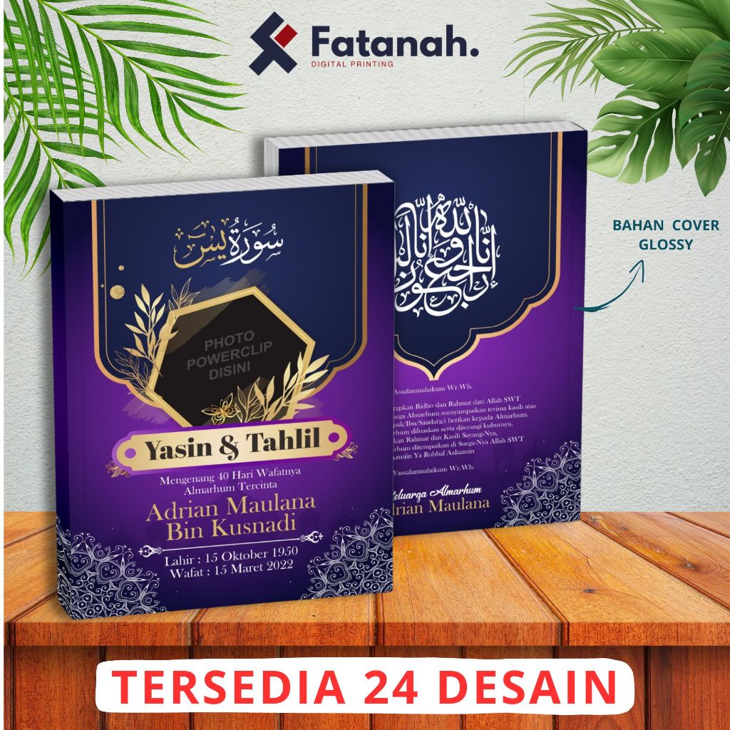 Buku Yasin dan Tahlil Terjemahan Custom Satuan Dengan Foto Lengkap Terlaris Murah Gratis Desain | ZD