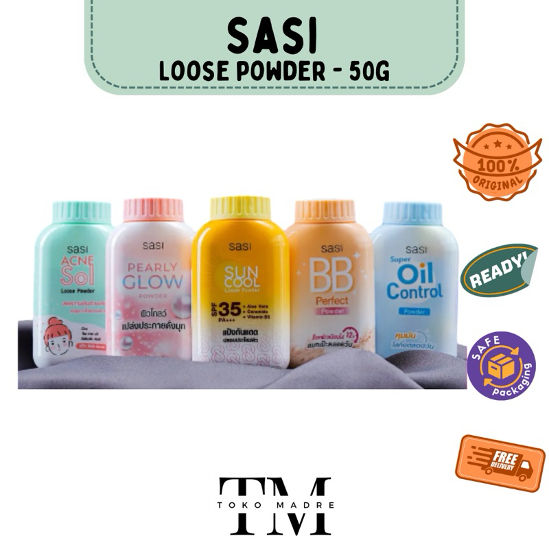 MADRE - SASI Loose Powder / Bedak Tabur by SASI / Oil Control / BB Perfect / Pearly Glow / Sun Cool 
