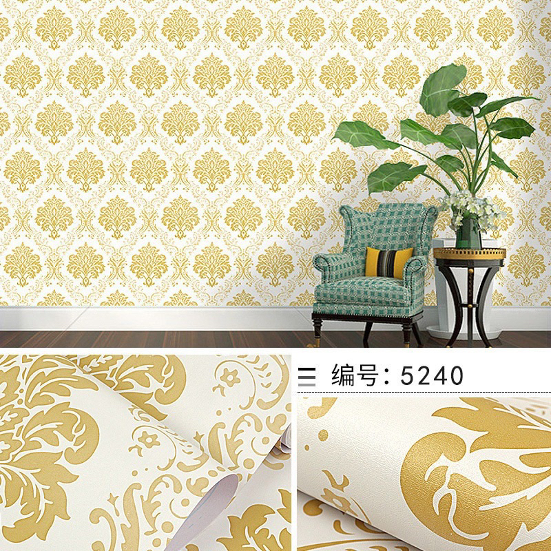 WALLPAPER DINDING Motif Batik GOLD