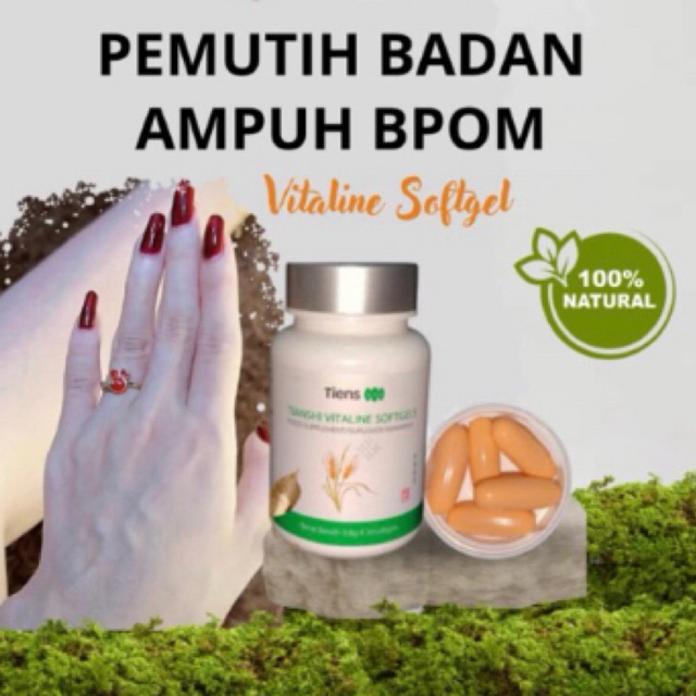 tianshi vitaline 30 softgel pemutih badan BPOM produk TIENS terjamin