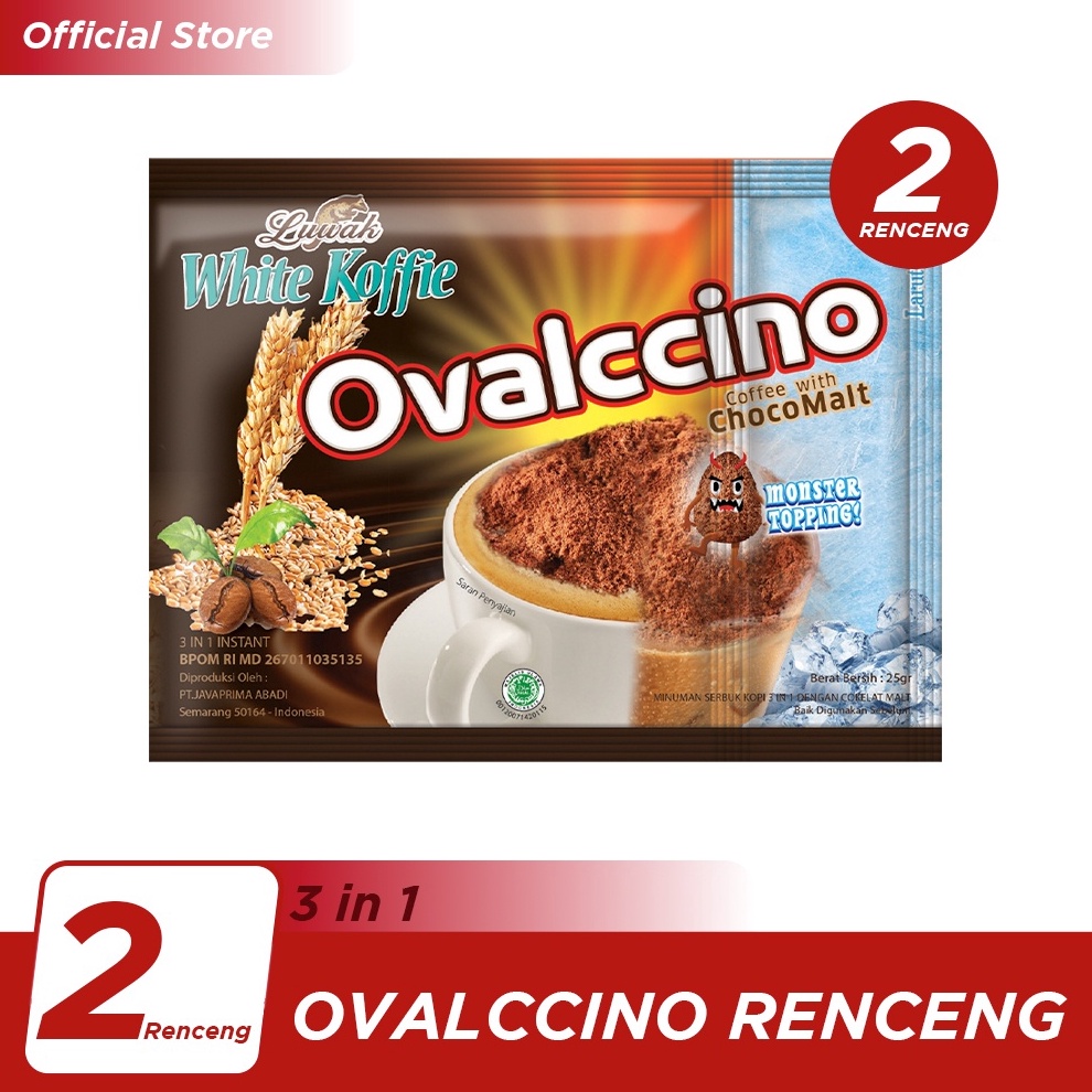 

Termurah Kopi Luwak White Koffie Ovalcino Renceng 15x25gr 2 Pcs