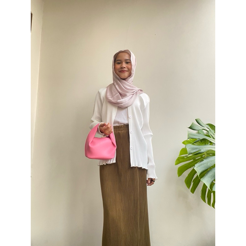 Rok Span Plisket Lurus Premium