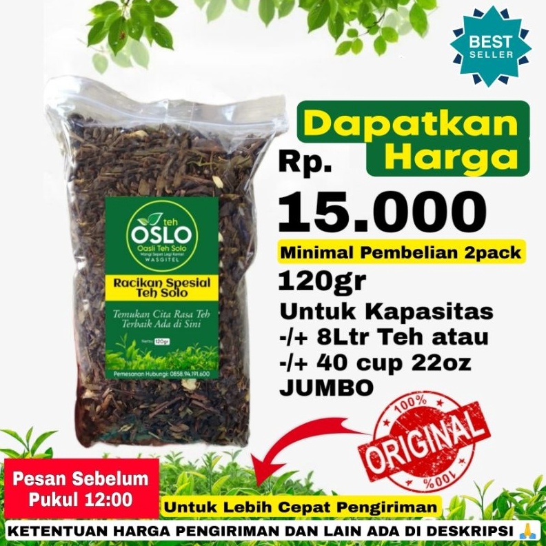 

Termurah Racikan Teh Solo Brand Teh Oslo 12gr Wangi Sepet Kentel 1 Resep Biang Teh Solo Asli