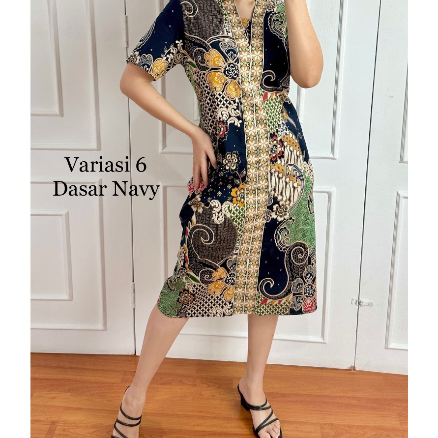 Dress Batik Katun Stretch Premium Imlek SUPER JUMBO  JUMBO  STANDAR  M
