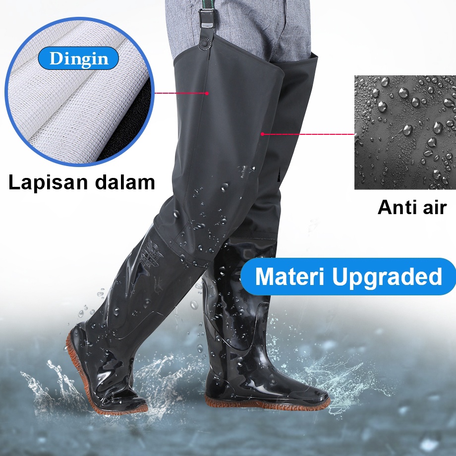 XC26619 Sepatu Boots Karet Anti Keong Sawah Petani Panjang Sampai Paha Lapis Ganda Lembut