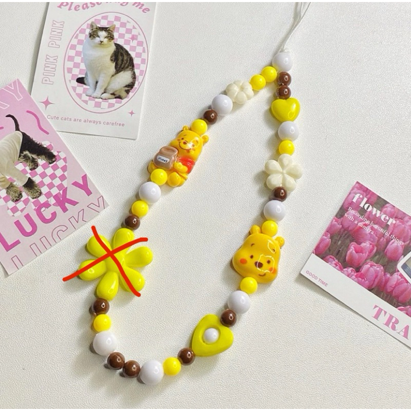 CLEAR STOCK | Strap Phone Winnie The Pooh | Gantungan Hp Winnie The Pooh Manik