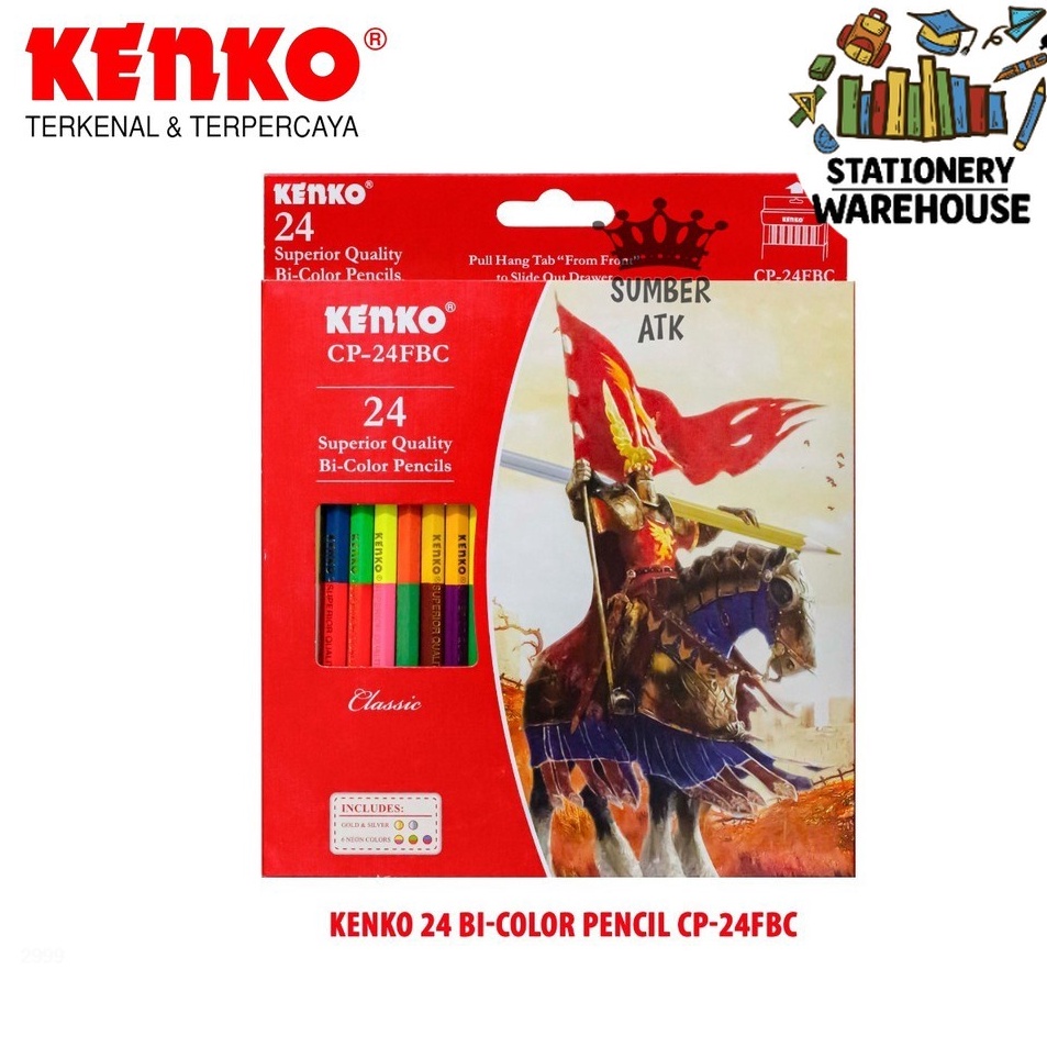

Sentuhan Personal Pensil Warna KENKO 24 warna Bicolor CP24FBC 48 warna dengan 2 sisi Color Pensil