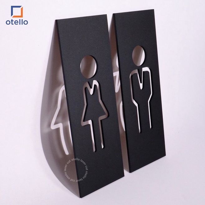 

Sign Toilet Eksklusif Signage Acrylic Restroom WC Modern Akrilik Laser