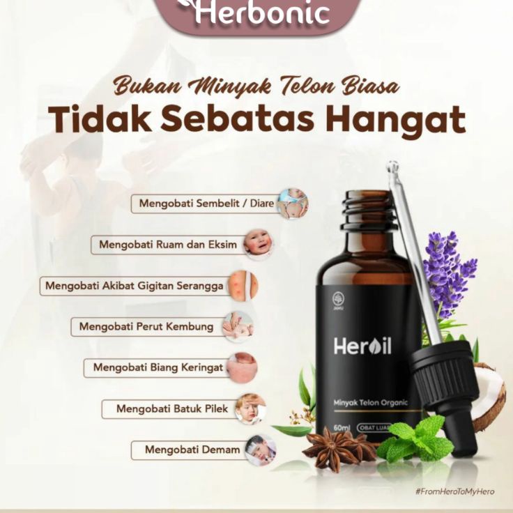 

HEROIL Minyak Telon Organik Untuk Demam Batuk dan Pilek HALAL