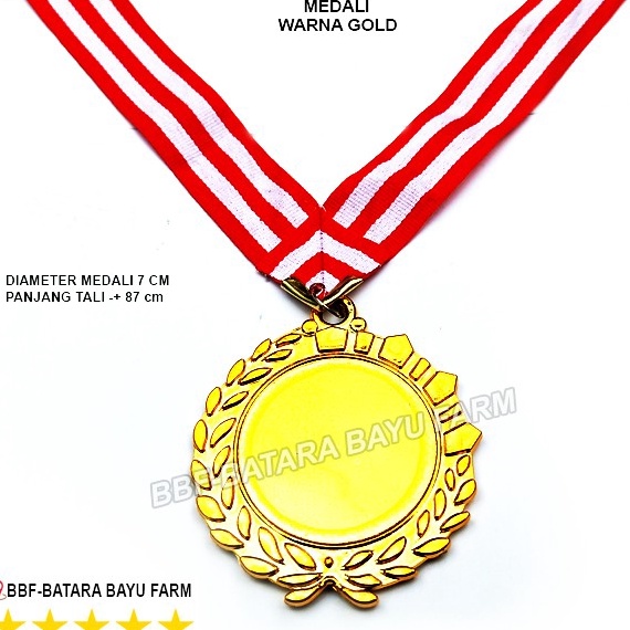 Harga Bagus Medali murah warna gold plus tali bahan plastik