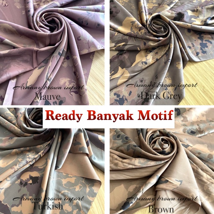 MEGA SALE Bahan Kain Armani Silk Ecoprint brown Premium mewah  armany silk abstrak  kain silk metera